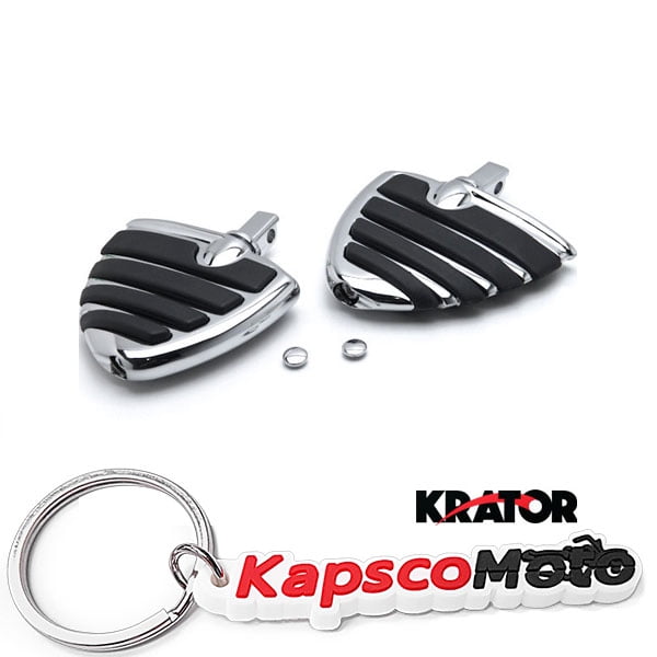 Chrome Wing Foot Pegs Rests For Harley-Davidson Male Style Footpeg Mount